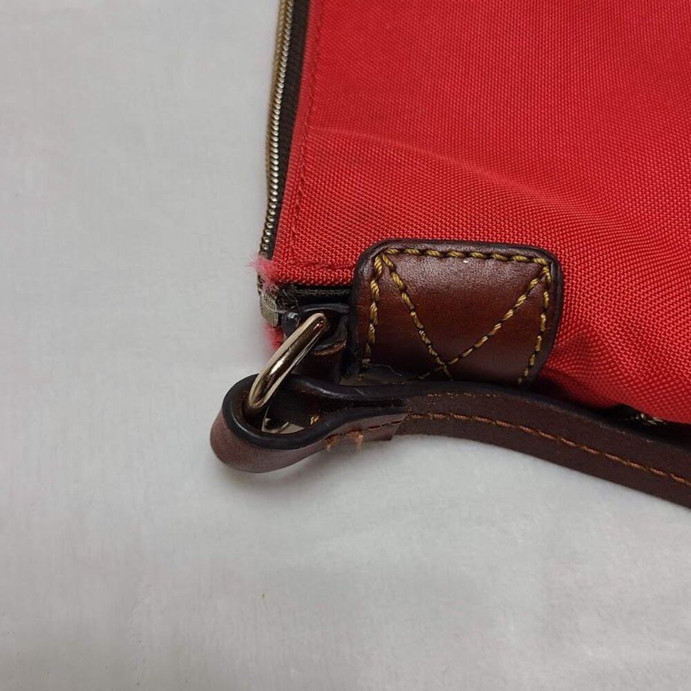 Dooney & Bourke Red Nylon Pouchette Letter Carrier Cross Body Bag Broken Strap - Picture 6 of 16